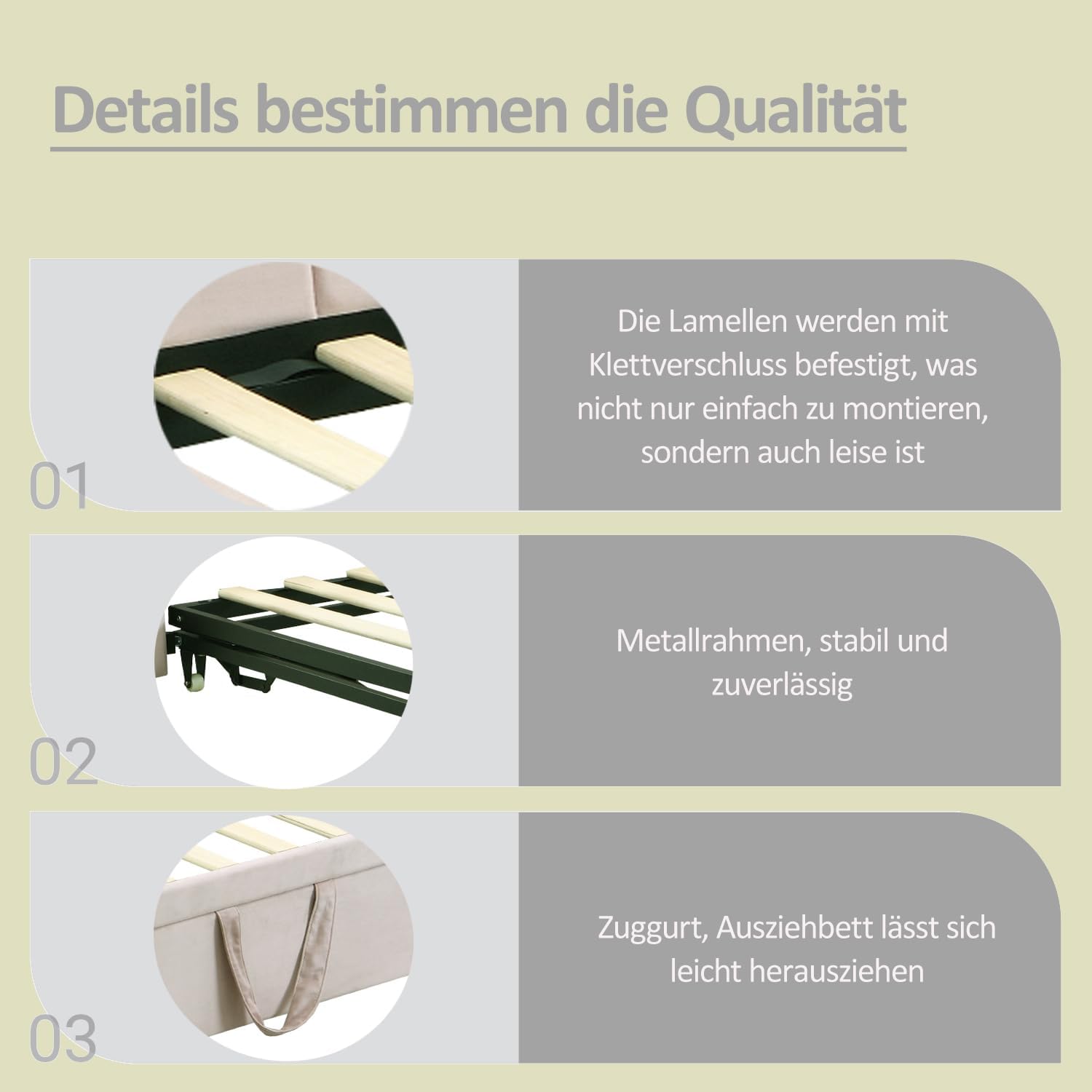 Merax 2-in-1 Multifunktions-Schlafsofa (90/180 x 200 cm), Samtrosa Polsterbett, ausziehbares Gästebett, platzsparendes Design, bequem für Kinder & Gäste, Beige (Ohne Matratze) — Ansicht 4
