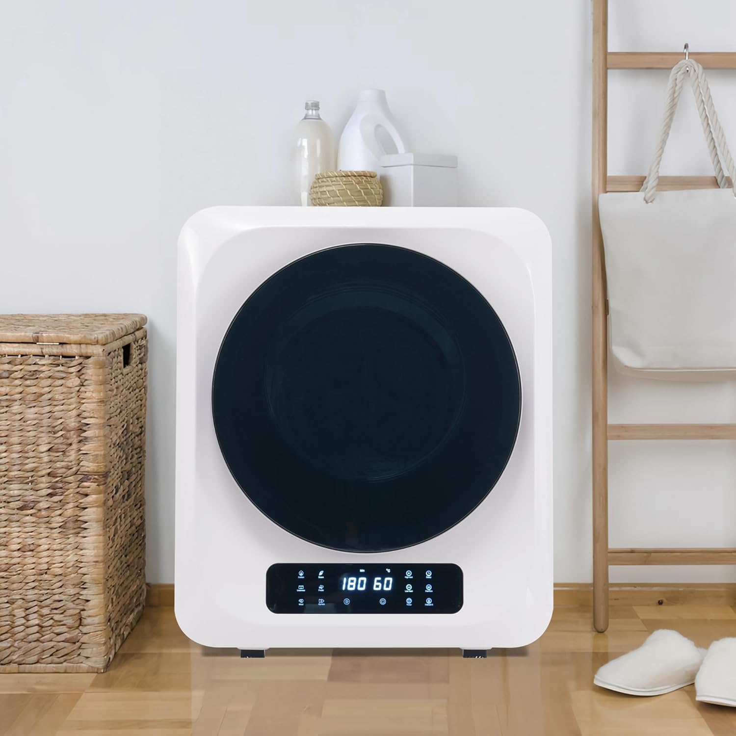 Merax Abgastrockner Edelstahl-Abgastrockner:3 kg 850 W Platzsparend, leistungsstark und sicher mit 6 Programmen und Überhitzungsschutz Weiß