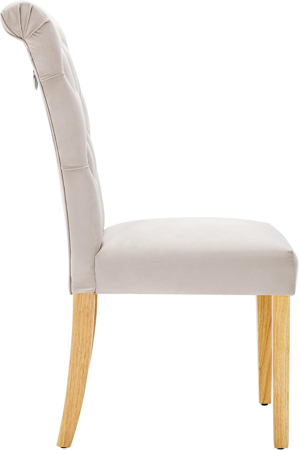 Merax Esszimmerstuhl 2er Set, Moderne Polsterstuhl mit hoher Rückenlehne, bequemer Wohnzimmerstuhl aus Samt, ergonomischer Stuhl mit Eichenbeinen, für Wohnzimmer, Schlafzimmer, Braun und Holzfarbe — Ansicht 6