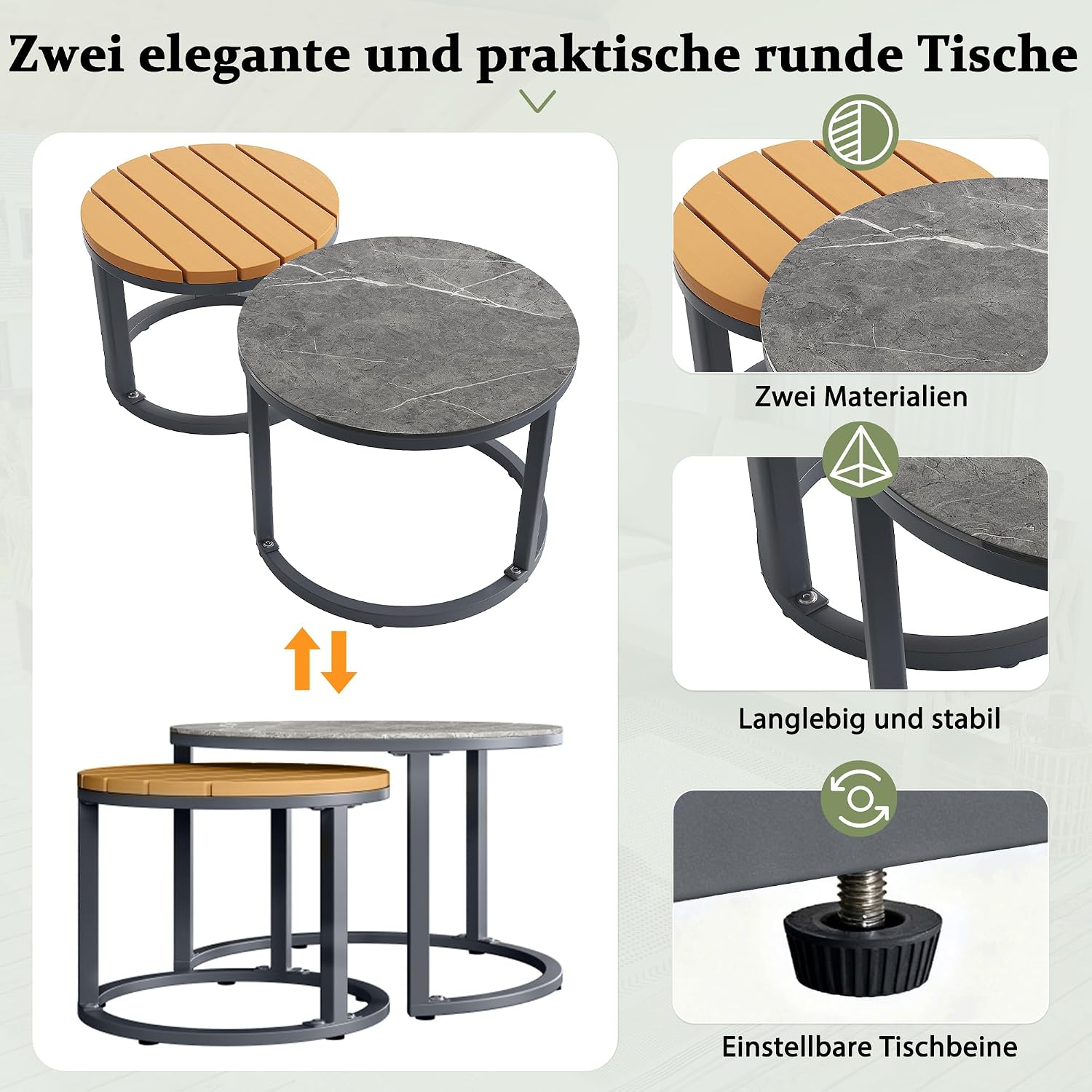 Merax Gartenmöbel Set 6 Personen, Gartenlounge Set mit Kissen & Sofatisch, Balkonmöbel Outdoor Sitzgruppe mit Metallrahmen & handgeflochten Seil, flexibel kombinierbar, Wetterfest für Terrasse, Grau — Ansicht 6