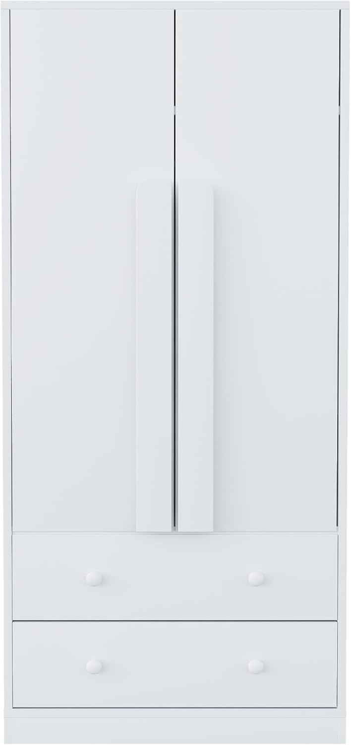 Merax Kleiderschrank 70L x 40B x 170H cm, Multifonctionnel Kleiderschränke mit Schubladen und Ablagefächern, Weiß — Ansicht 5