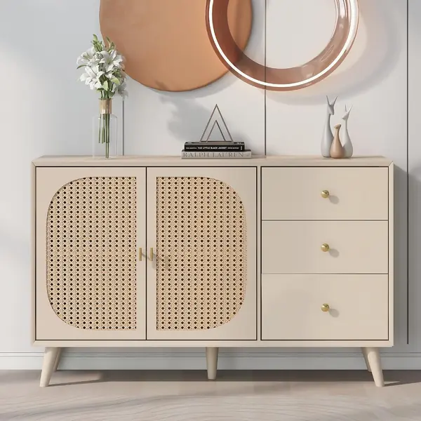 Kommode mit 3 Schubladen und 2 Türen – Offwhite