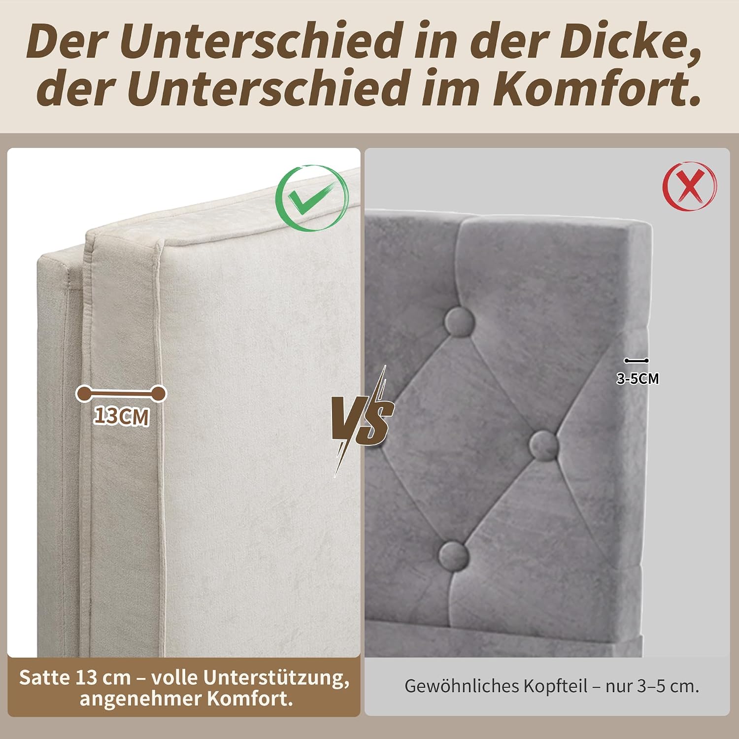 Merax Polsterbett Doppelbett 160x200 cm, mit hydraulischem Stauraum & Lattenrost, Chenille-Stoff, 13 cm Dickes gepolstertes Kopfteil (105 cm hoch), eingebaute Struktur, Beige (Ohne Matratze) — Ansicht 6